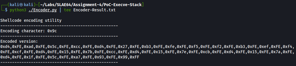 Poc Execve-Stack - Encoding