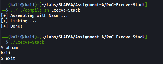 Poc Execve-Stack - Original shellcode